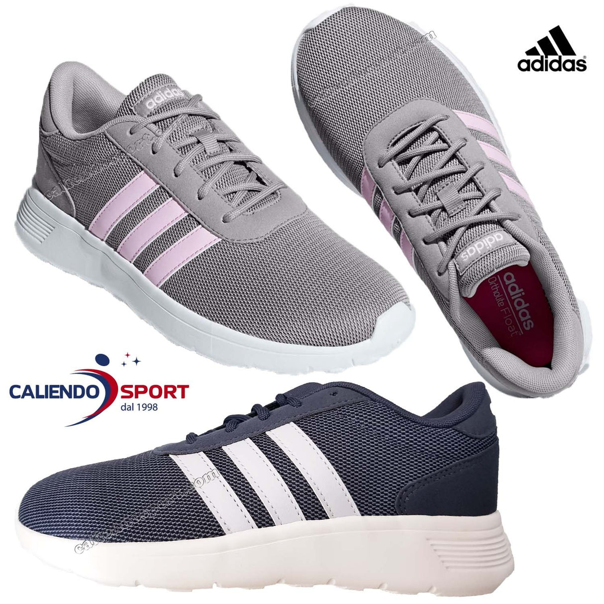 CHAUSSURES ADIDAS FEMME F34686 F34685 LITE RACER BLEU GRIS SPORT GYM