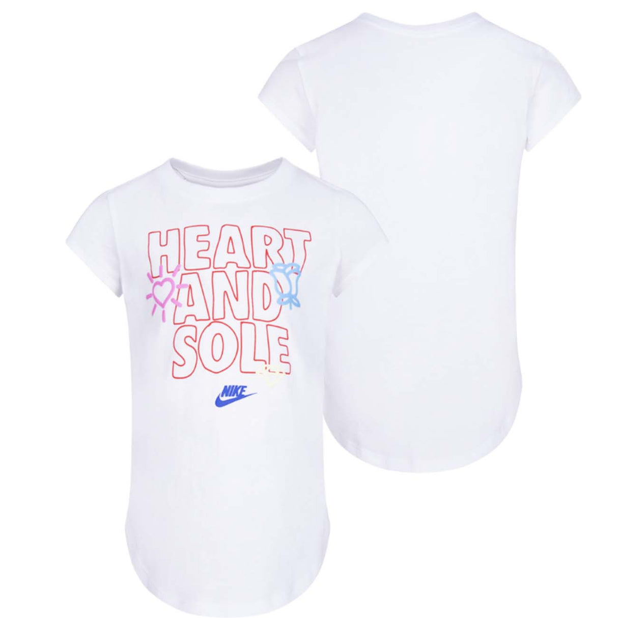T-SHIRT BAMBINE NIKE 36K602 001 CUORE BIANCO