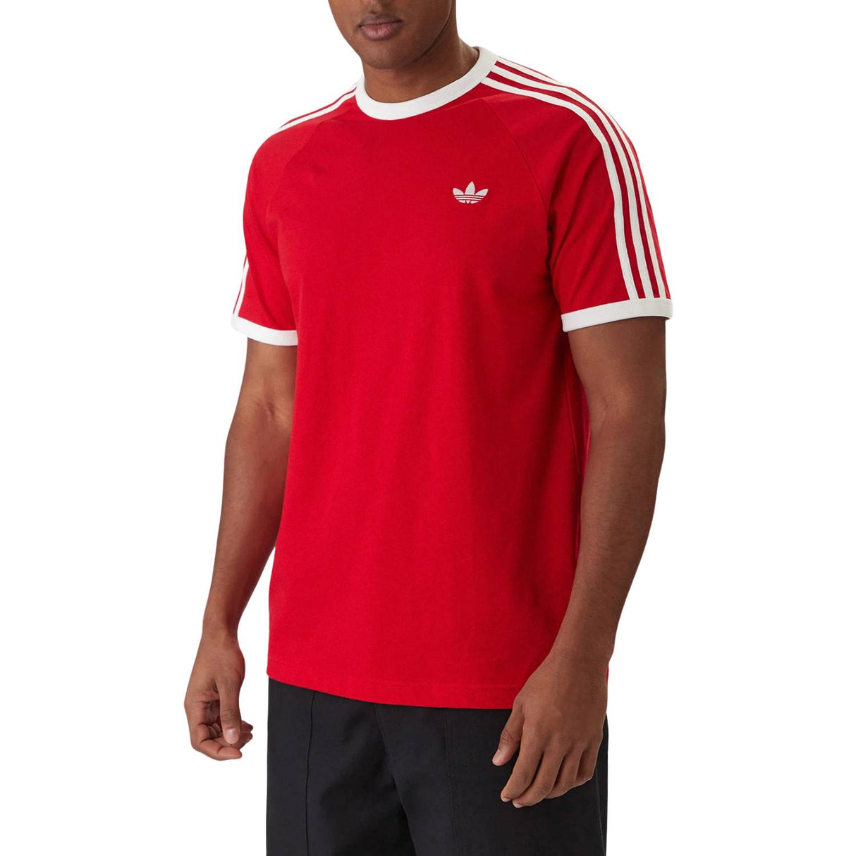 T-SHIRT ADIDAS KE3535 3 STRISCE COTONE ROSSO