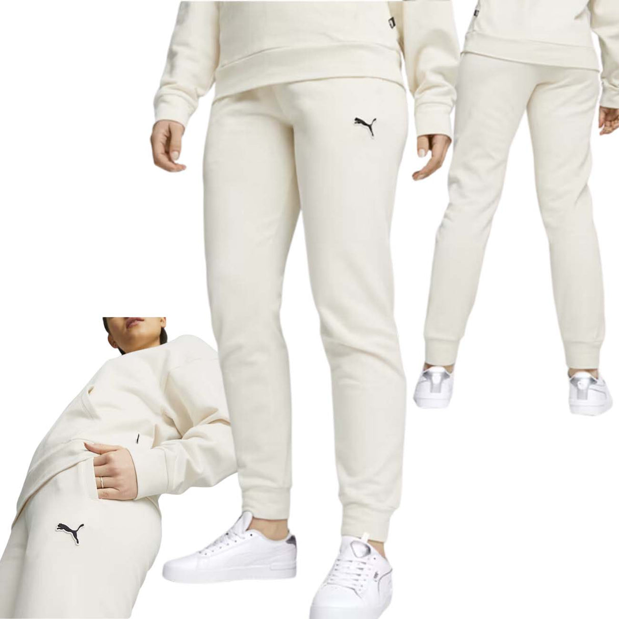 PANTALONE DONNA PUMA 675989 99 ESSENTIALS COTONE GARZATO