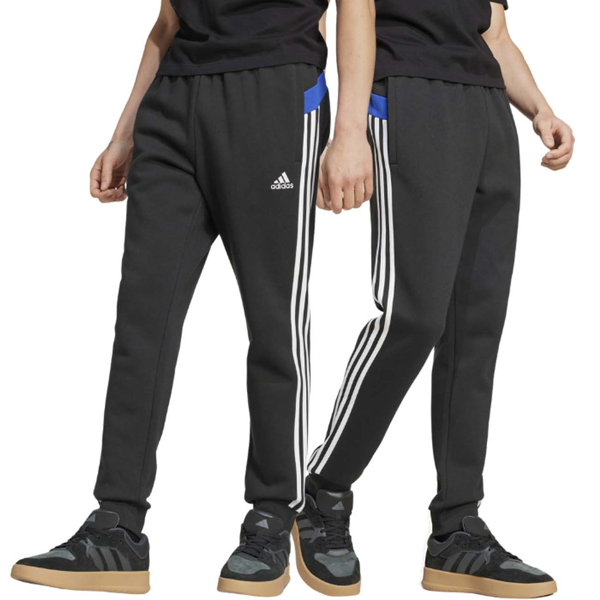 PANTALONE ADIDAS JJ1528 COLORBLOCK NERO COTONE FELPATO