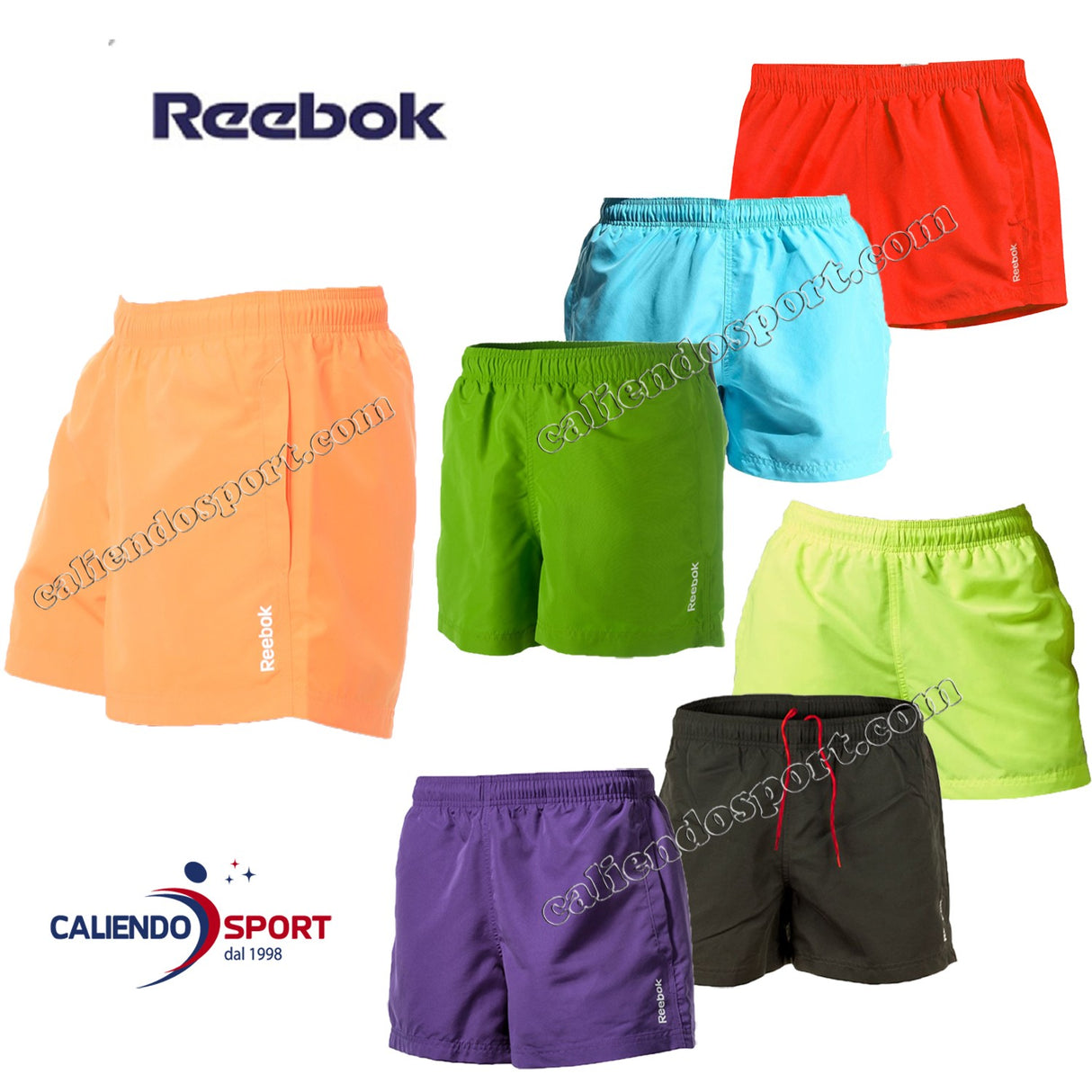 SHORT DE MAILLOT DE BAIN POUR HOMMES REEBOK BW BASIC BOXER SEA SWIMMING DIFFÉRENTES COULEURS