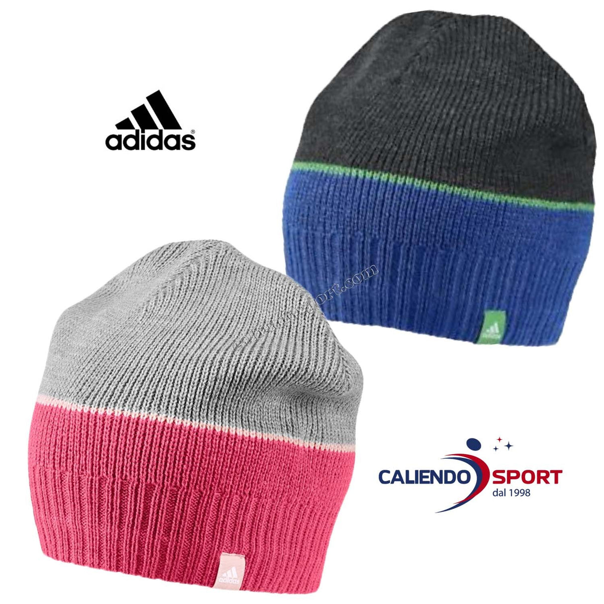BERRETTO ADIDAS RAGAZZI RAGAZZE DJ2269 DJ2267 ROSA BLU STRIPED LANA CALDO SPORT