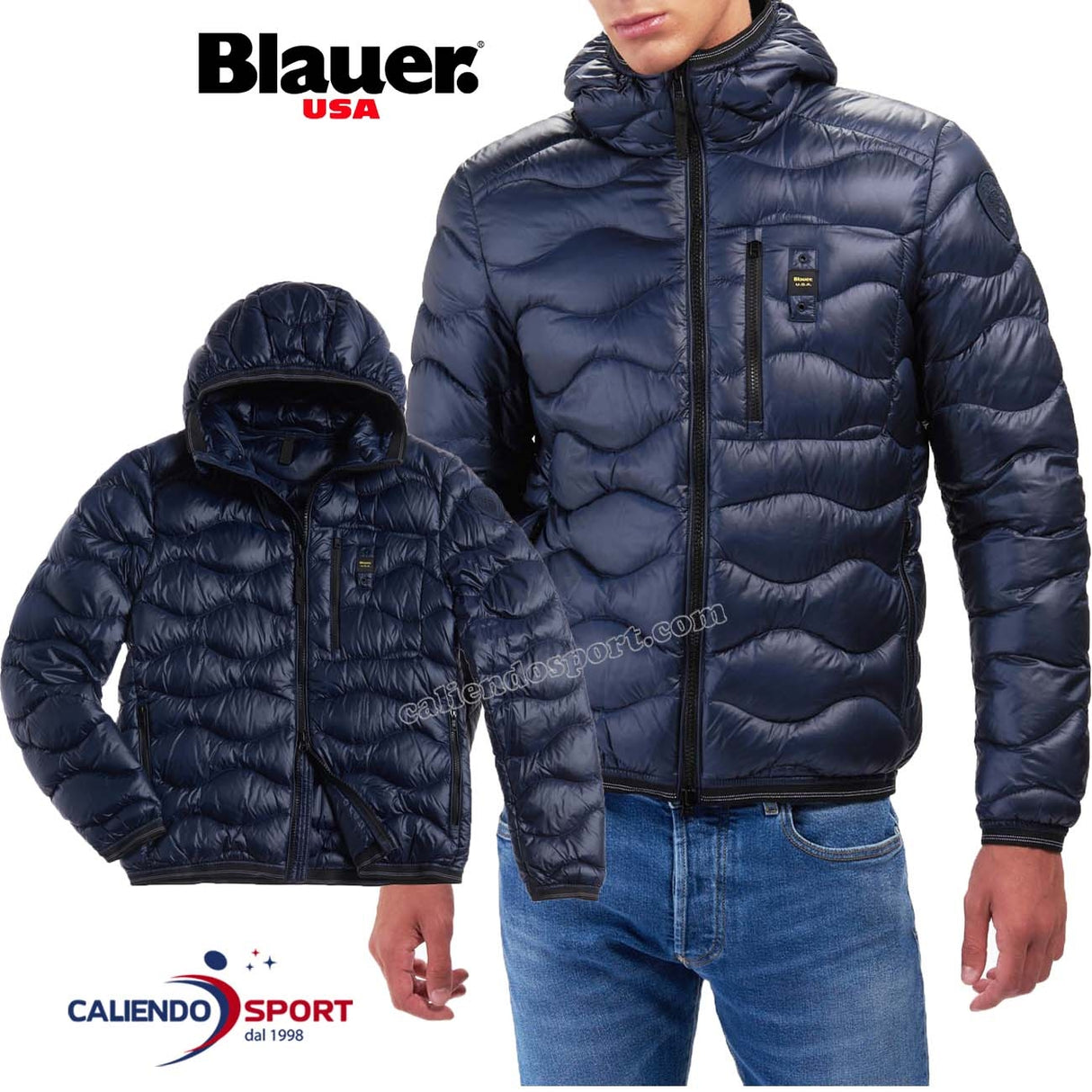 GIUBBOTTO BLAUER 2 0WBLUC03099 888 BLU PIUMINO A ONDE ROY
