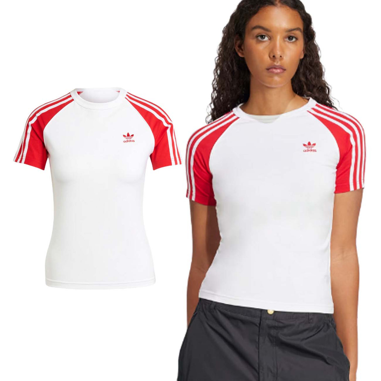 T-SHIRT DONNA ADIDAS JD0835 ADICOLOR RAGLAN SLIM