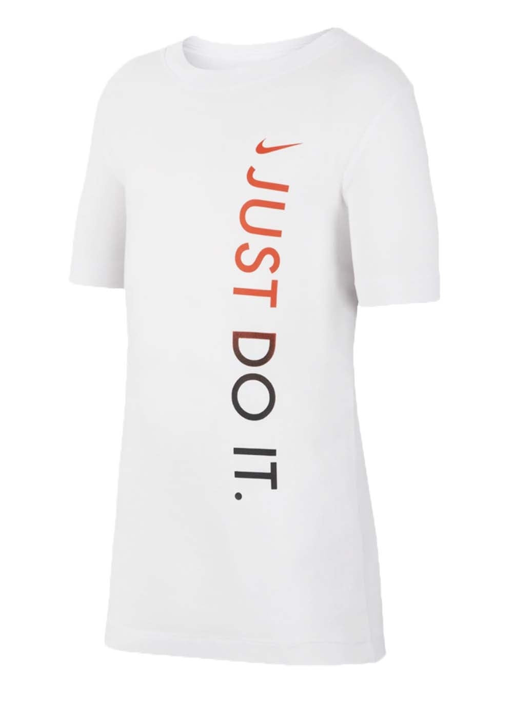 T-SHIRT RAGAZZI NIKE CU4571 COTONE NERO BIANCO BLU