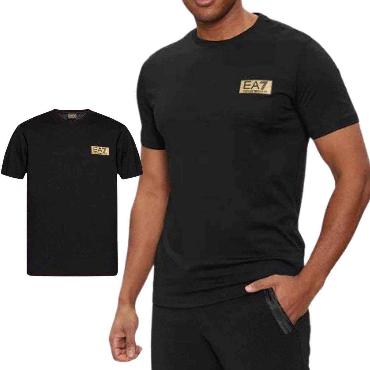 T-SHIRT ARMANI EA7 E24 3DPT07 PJM9Z 1200 COTONE NERO