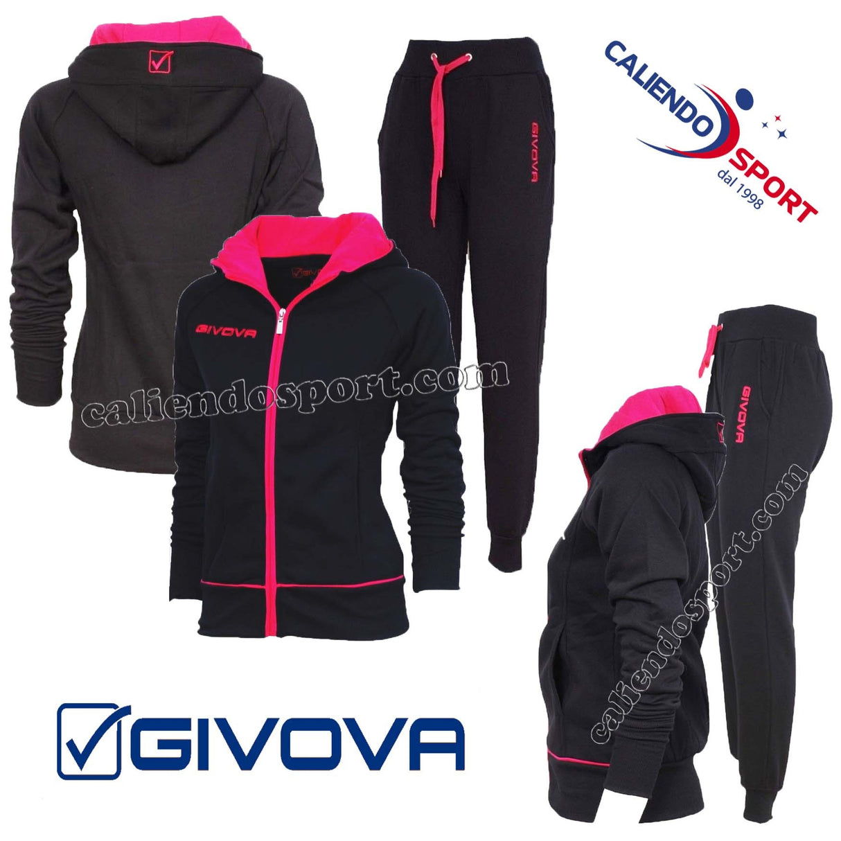Sweat-shirt en coton TUTA pour femme STAR GIVOVA Sport Gym Casual Temps libre NoirLFB26