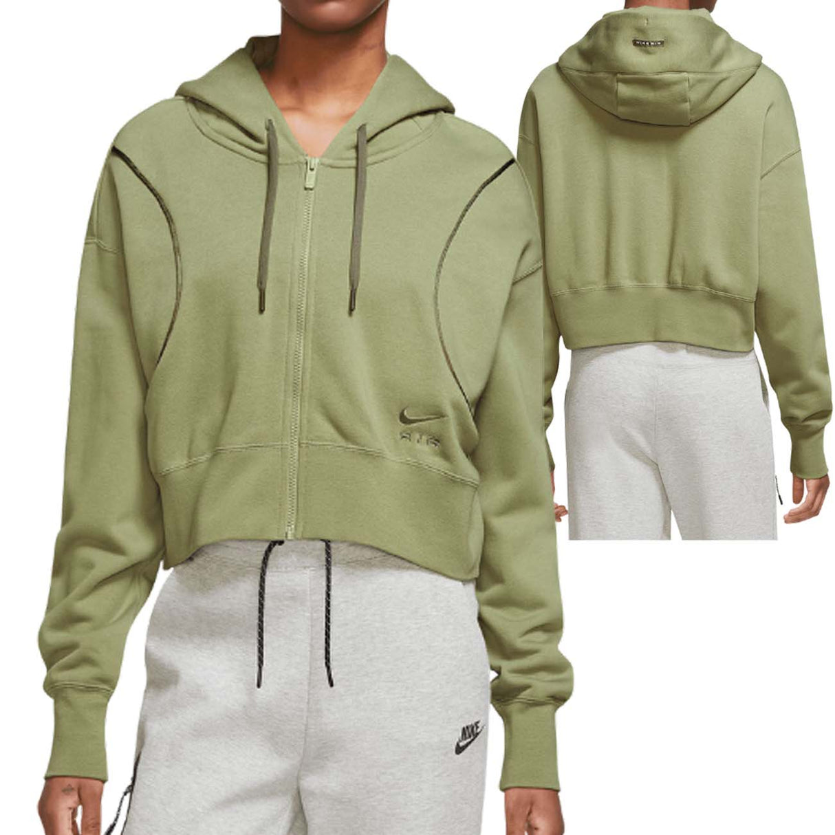 FELPA DONNA NIKE DQ6579 334 AIR VERDE