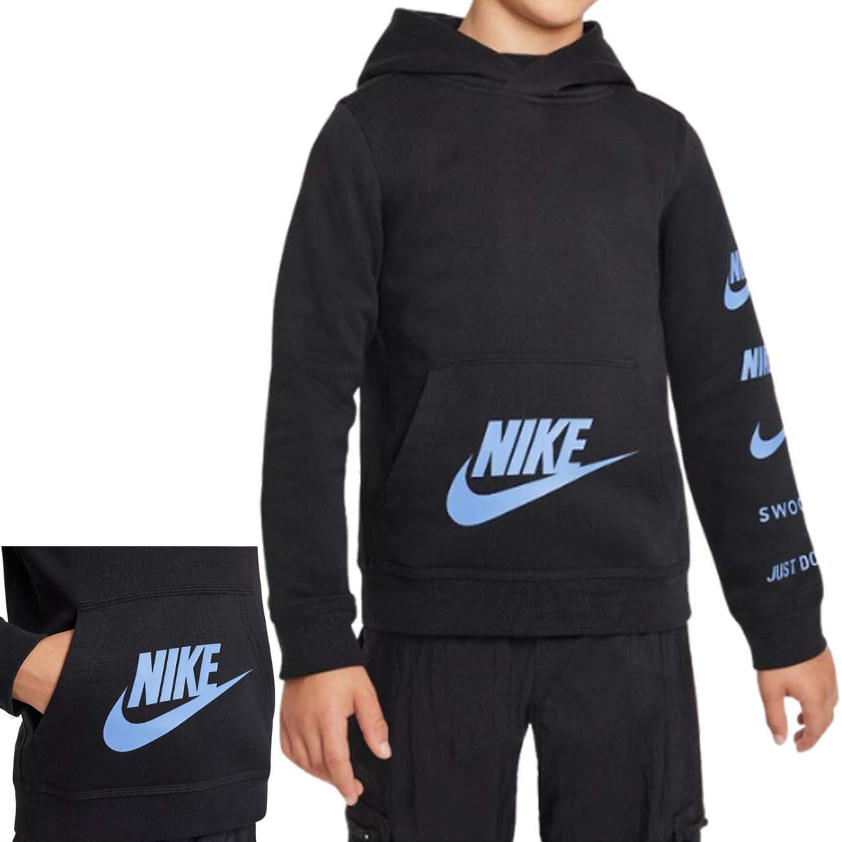 FELPA NIKE RAGAZZI FN7724 010 SPORTWEAR COTONE FELPATO