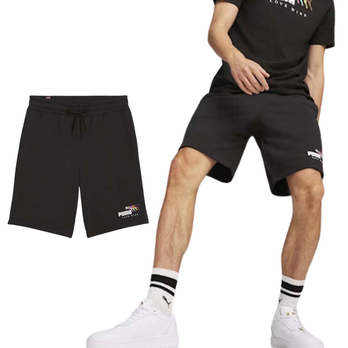 PANTALONCINO PUMA 680002 01 ESS+LOVE WINS COTONE NERO