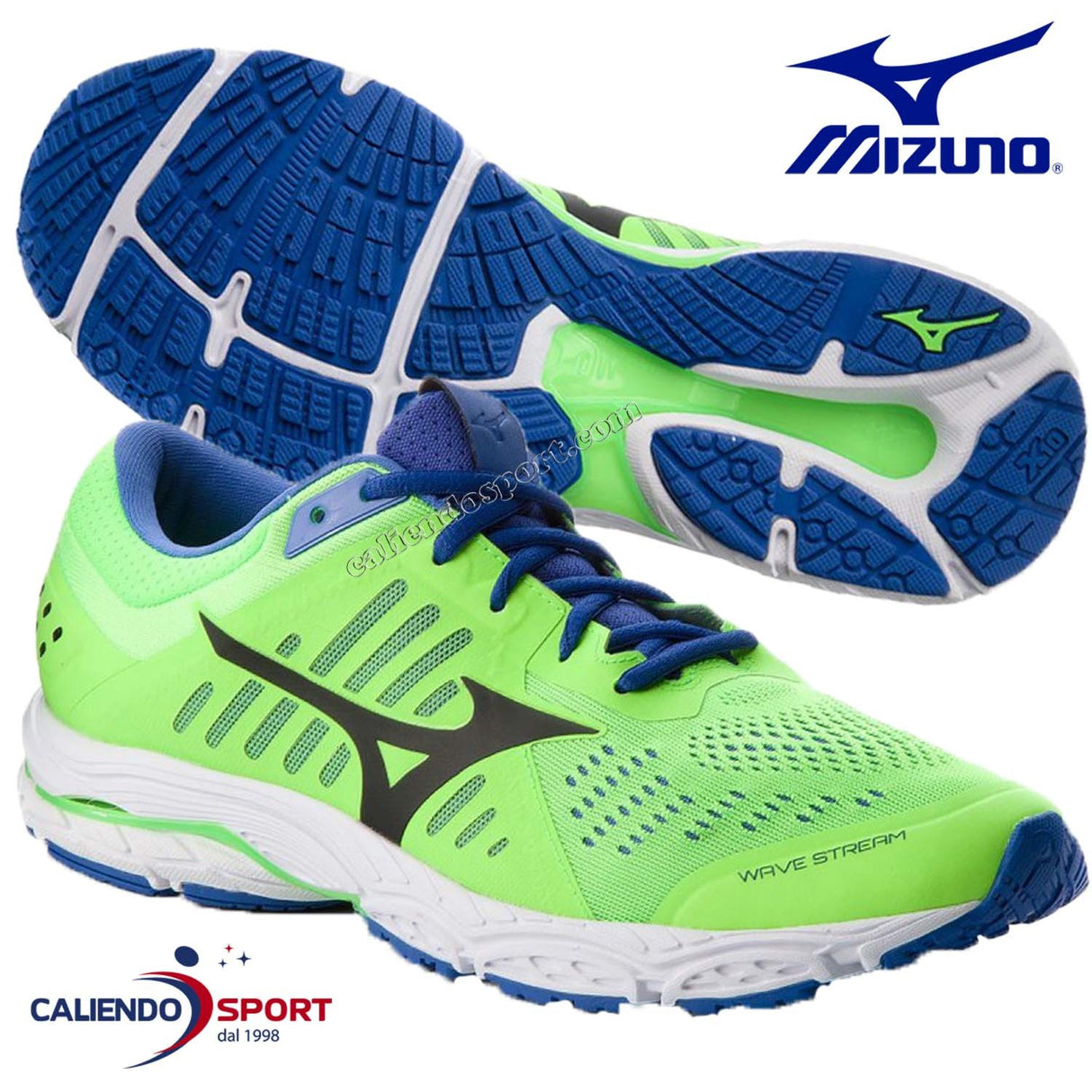 SCARPA MIZUNO UOMO J1GC181909 WAVE STREAM RUNNING CORSA VERDE PALETSRA SPORT