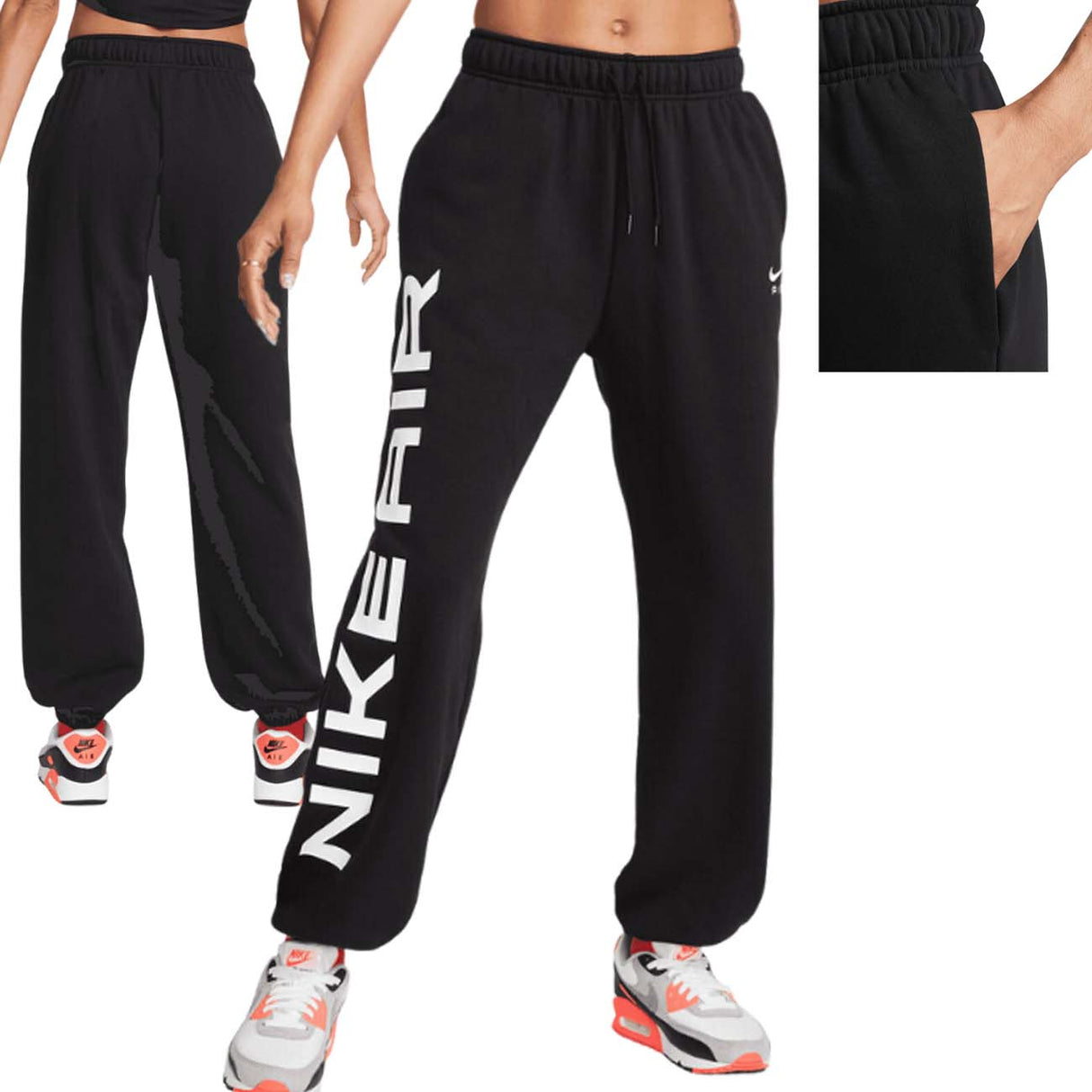 PANTALON OVERSIZE EN COTON POLAIRE POUR FEMMES NIKE FB8051 010