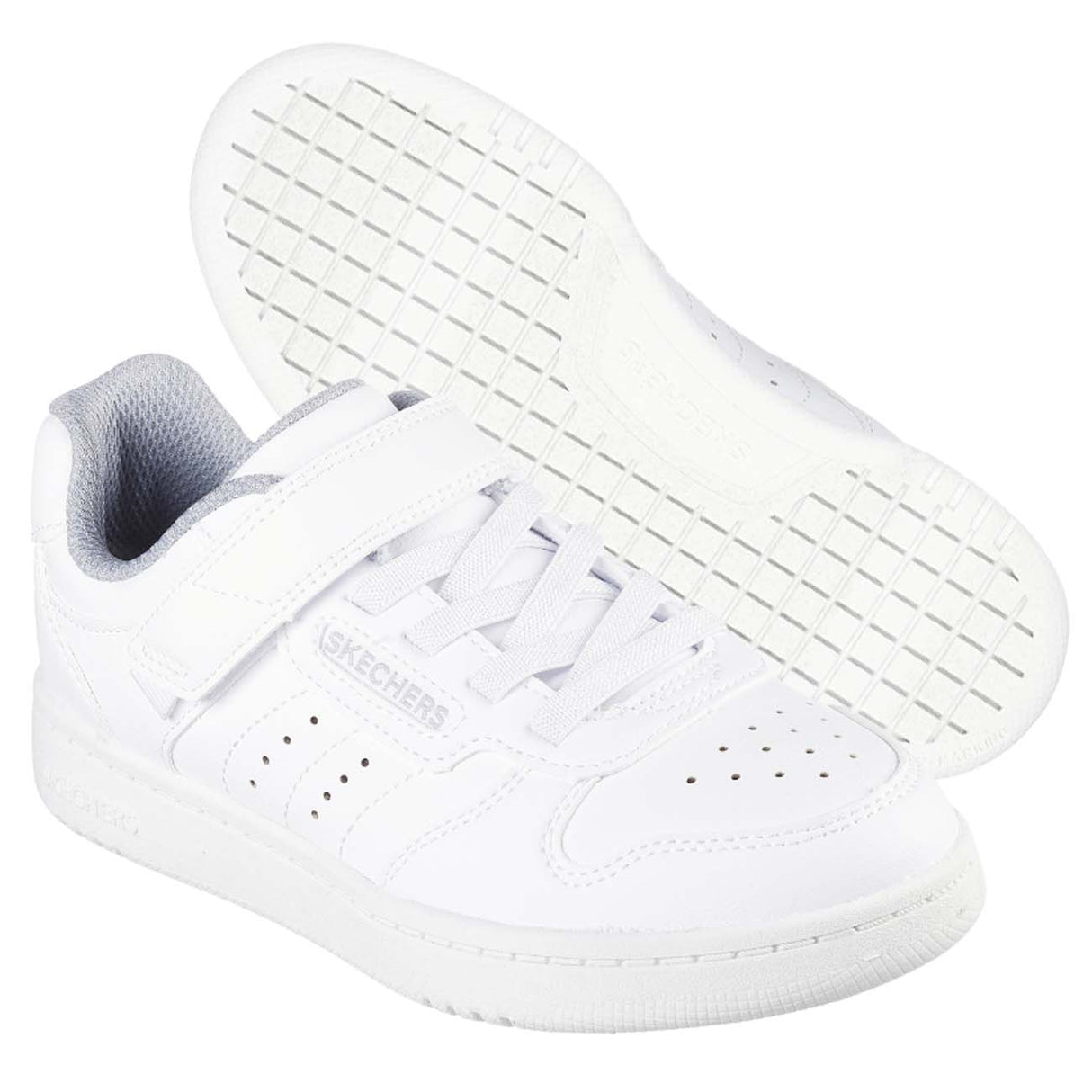 SARPA RAGAZZI SKECHERS 405638L WHT QUICK STREET STRAPPO