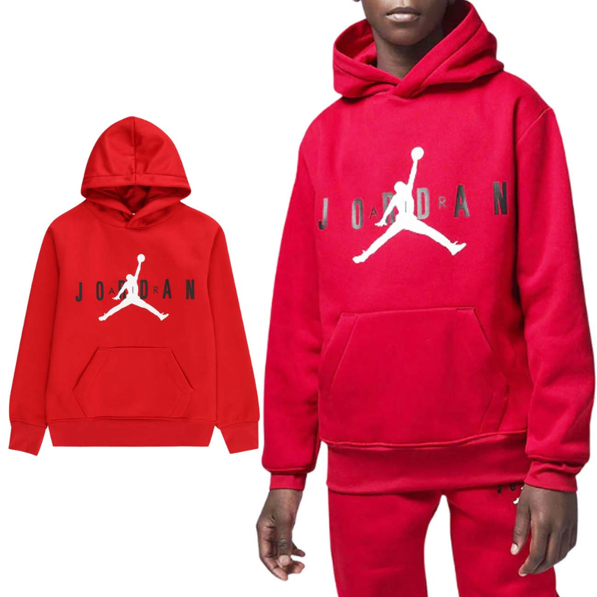 SWEAT-SHIRT JORDAN POUR GARÇONS 95B910 R78 ESSENTIALS POLAIRE EN COTON ROUGE