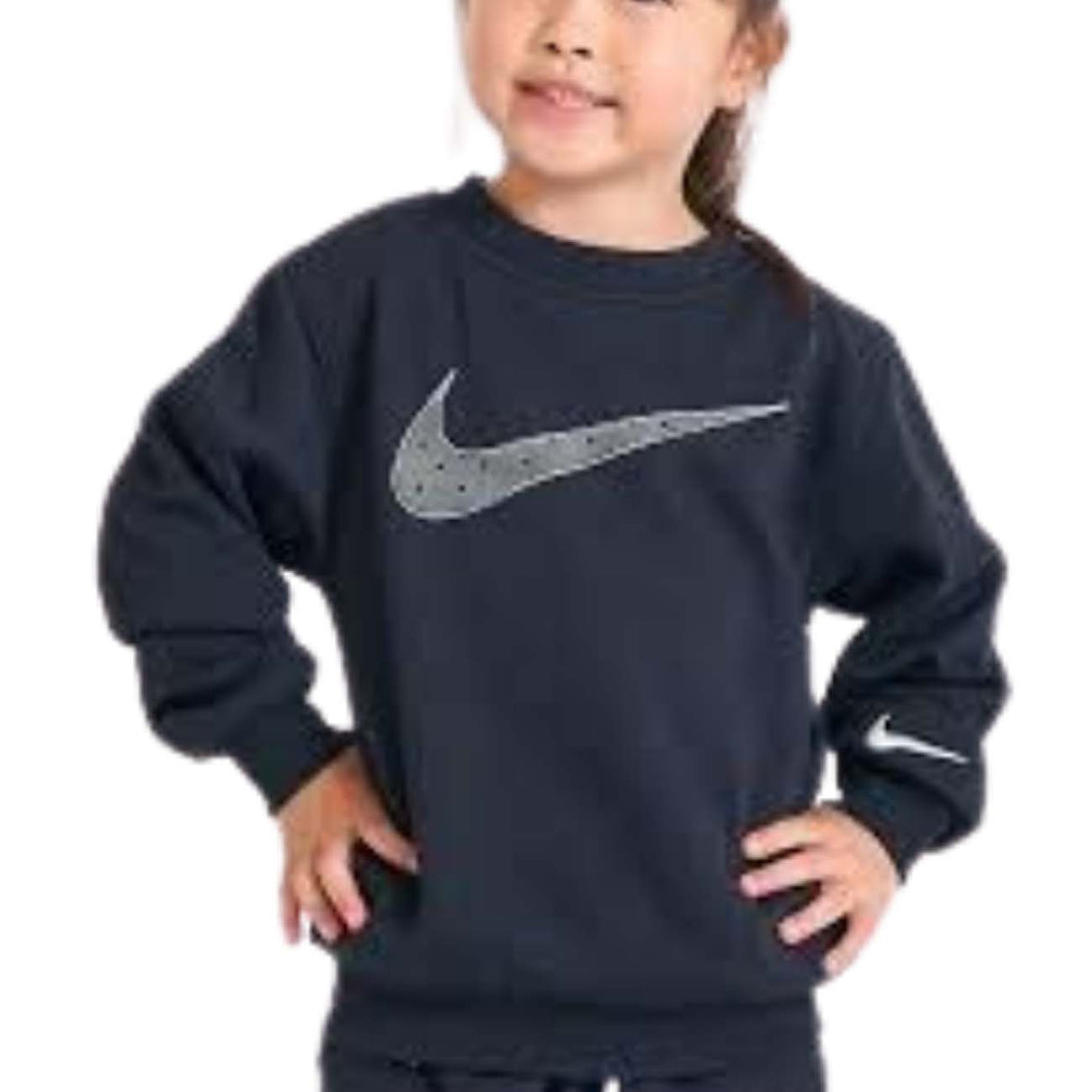 FELPA BAMMBINA NIKE 86M454 023 NERO COTONE FELPATO