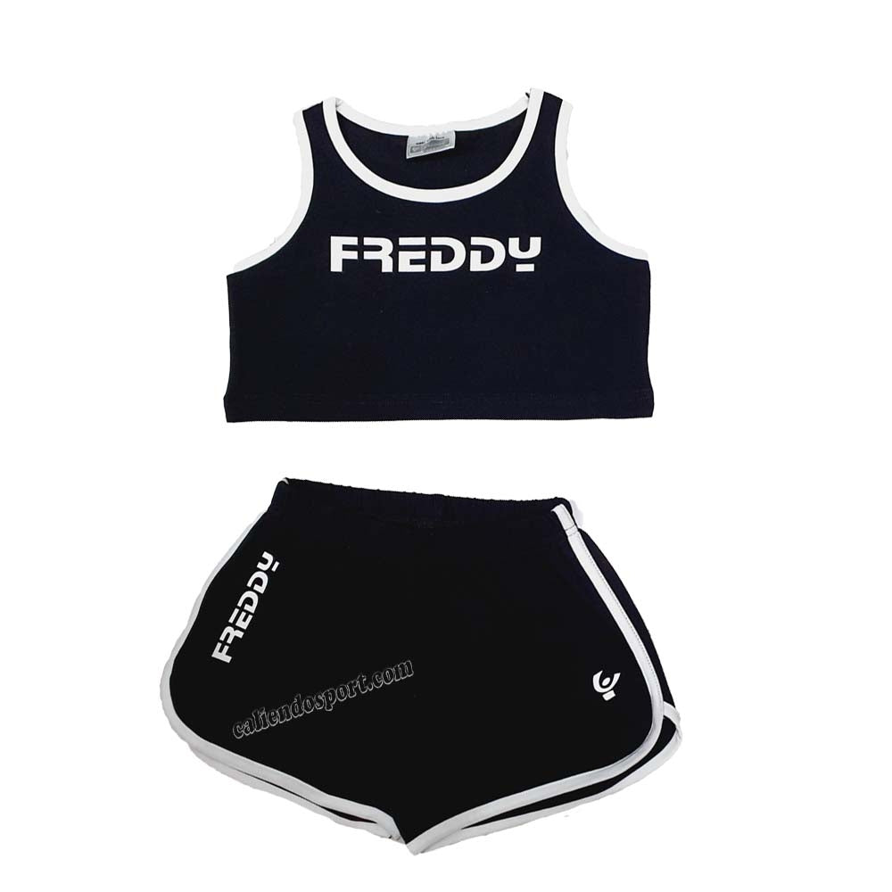 COMPLETO CANOTTA+SHORT BAMBINA FREDDY FR0134 COTONE