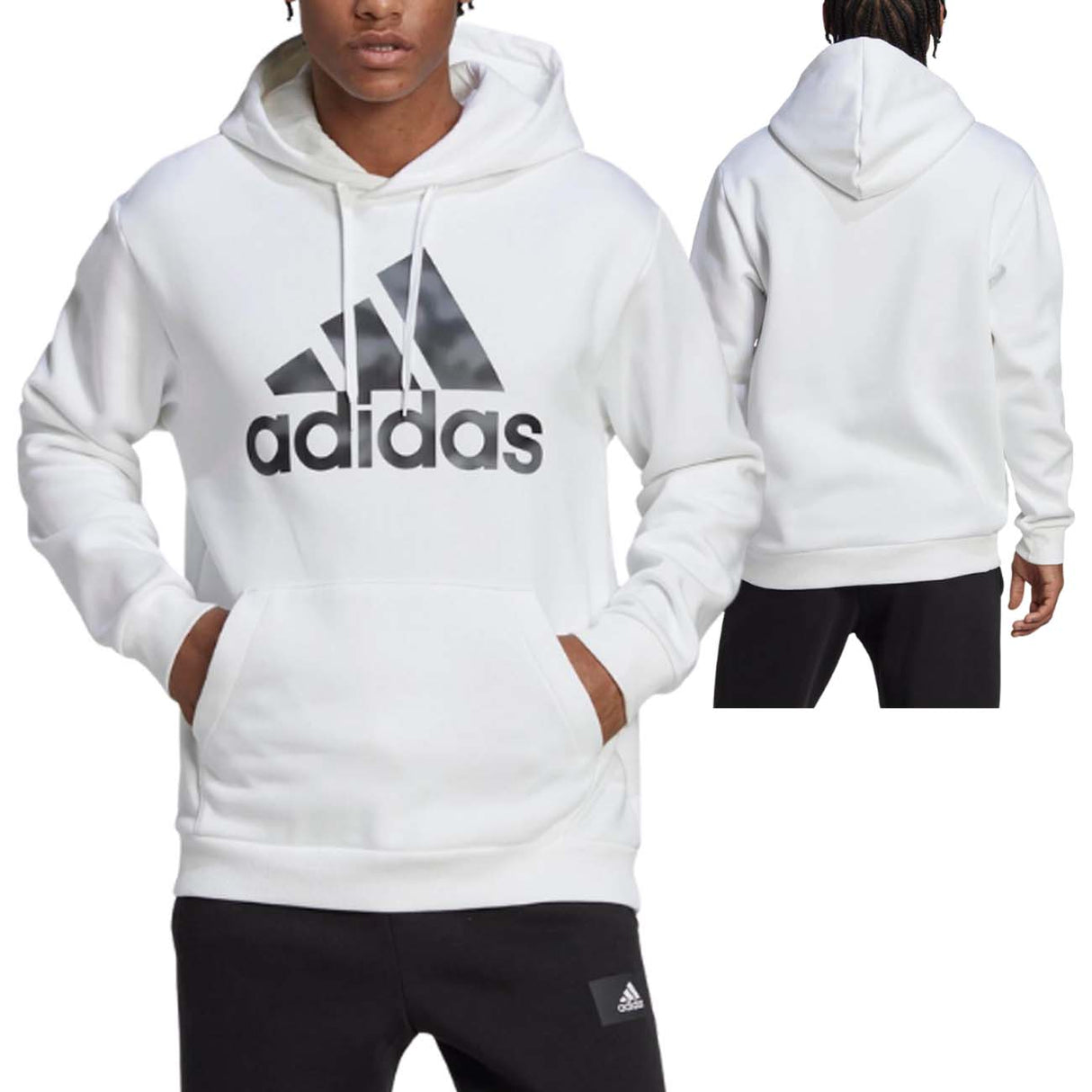 SWEAT-SHIRT EN COTON POLAIRE CAMOUFLAGE ADIDAS HL6932 BLANC