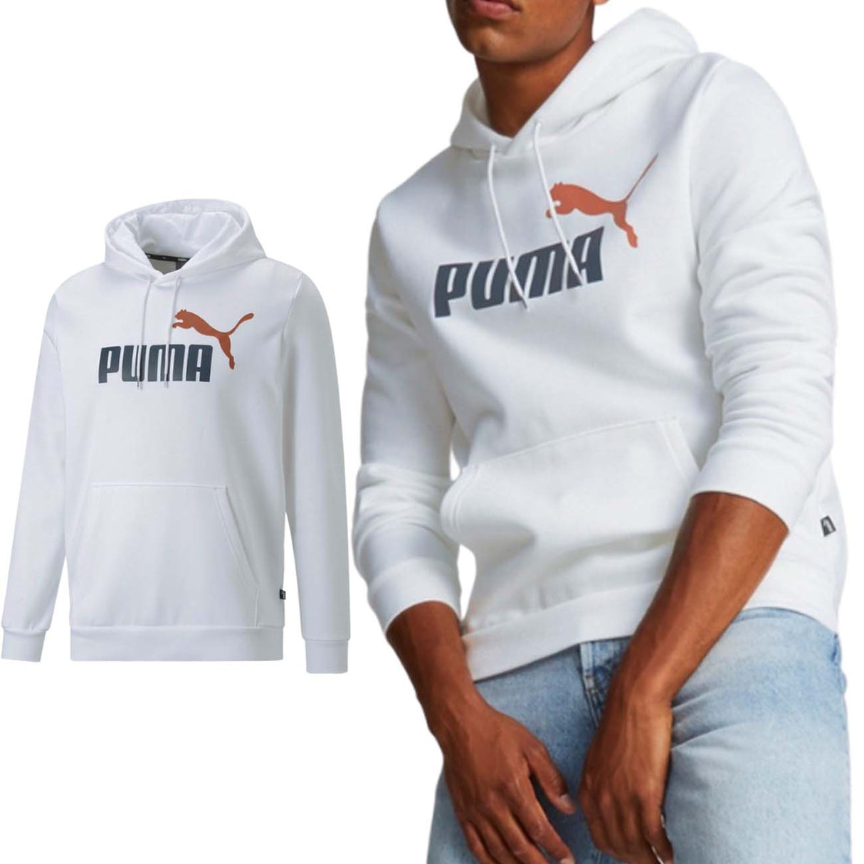 PUMA 586764 57 HOODIE WHITE COTTON FLEECE