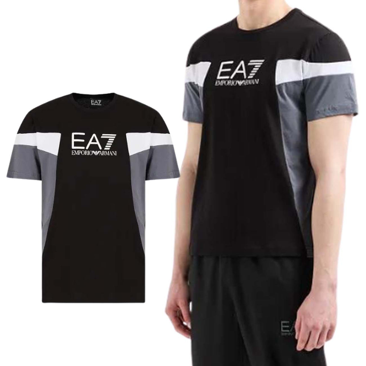 T-SHIRT ARMANI EA7 E24 3DPT10 PJ02Z 1200 COTONE NERO