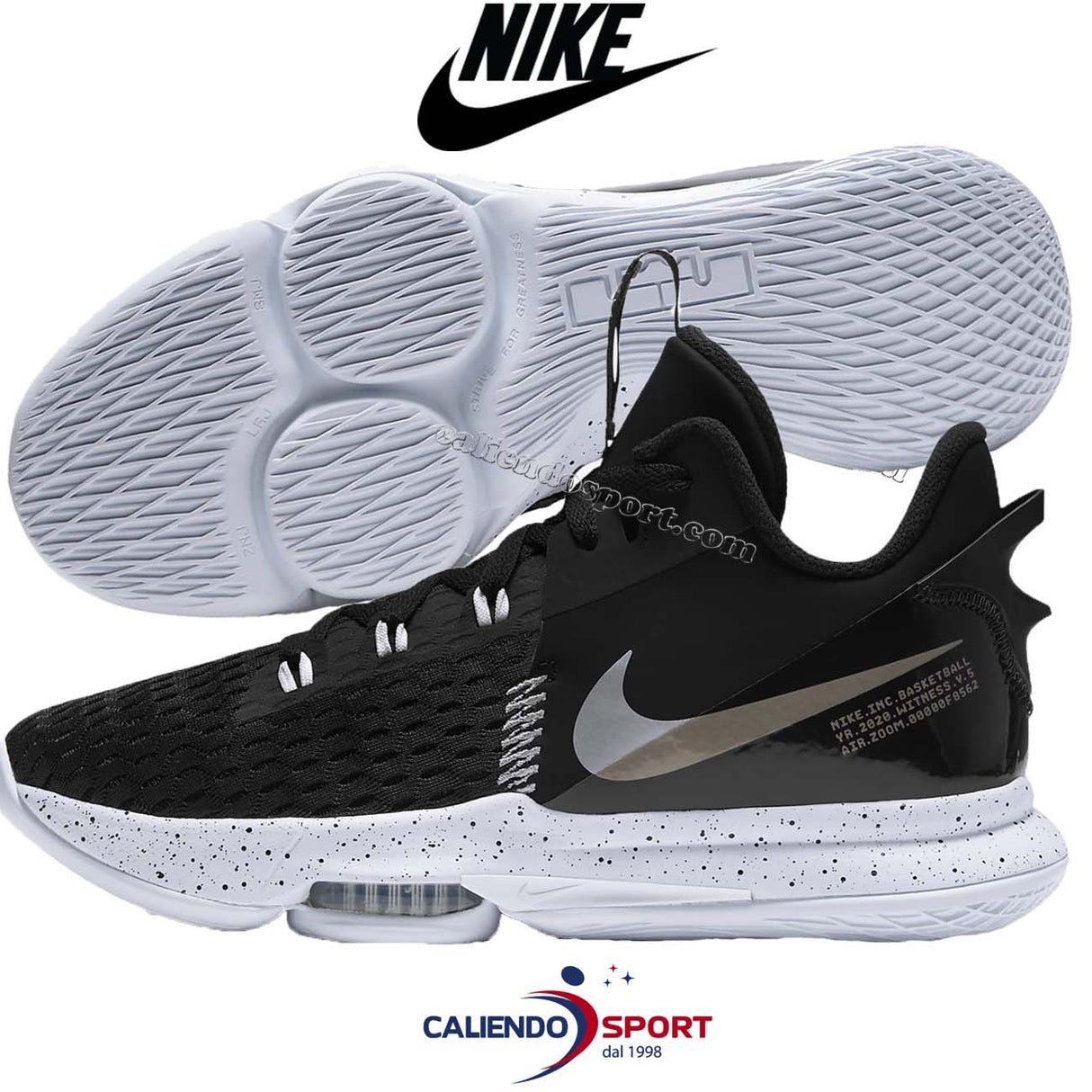 SCARPA NIKE CQ9380 001 LEBRON WITNESS 5 BASKET NERO