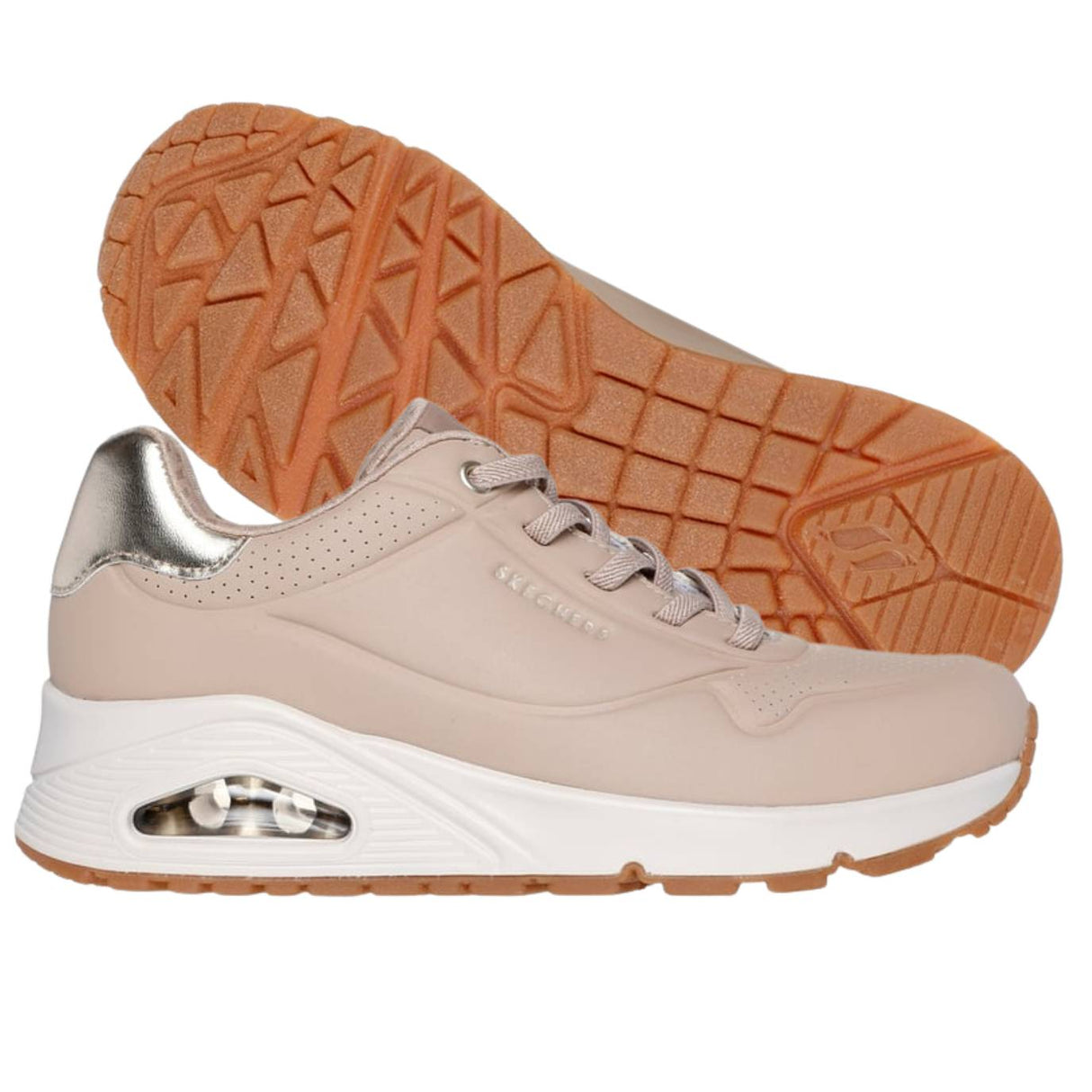 SCARPA DONNA SKECHERS 155196 NUDE UNO SHIMMER AWAY
