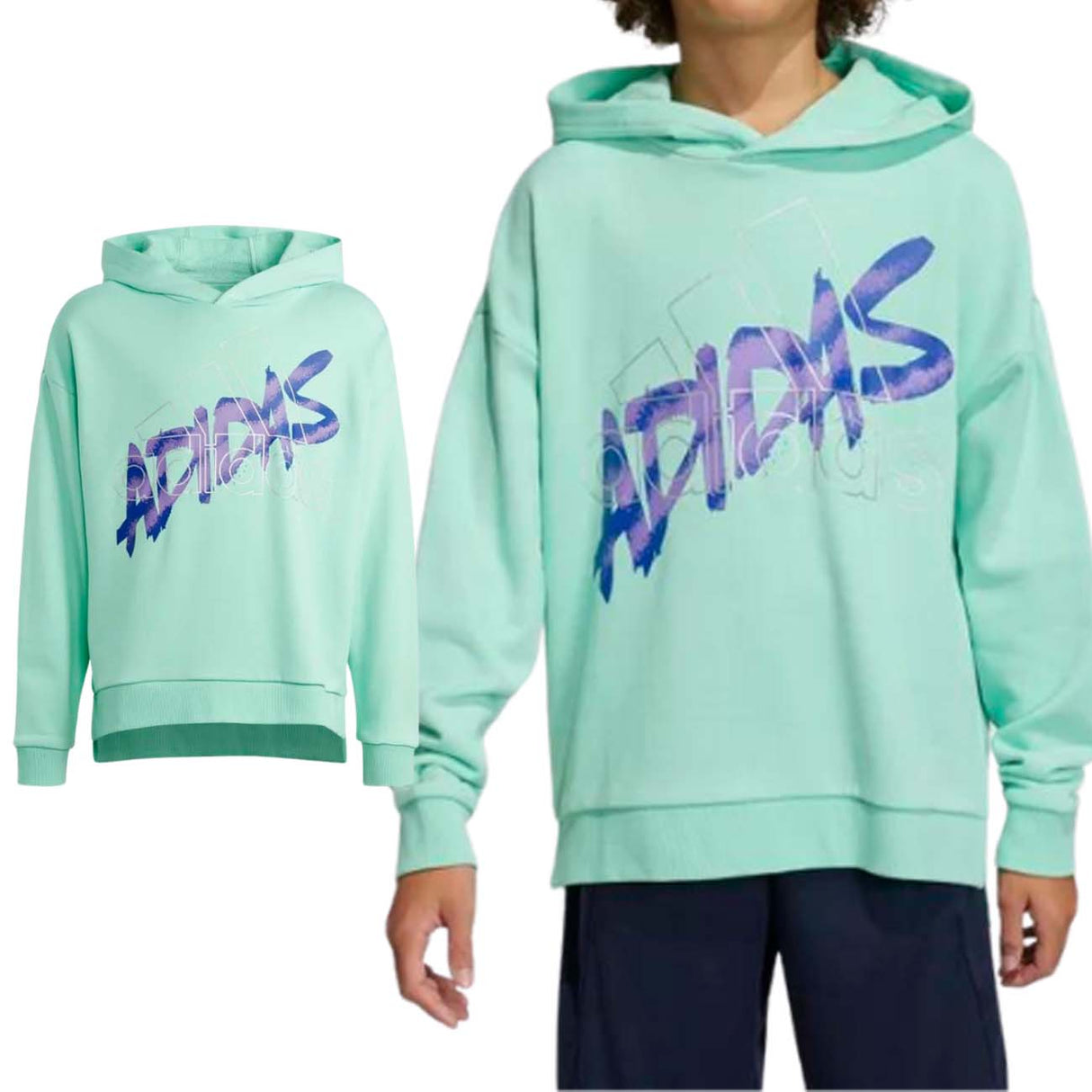 ADIDAS HR5825 UNISEX BOYS SWEATSHIRT BRUSHED COTTON