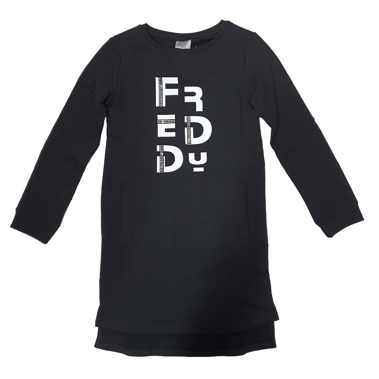 VESTITO FREDDY BAMBINA FR0166 COTONE FELPATO NERO