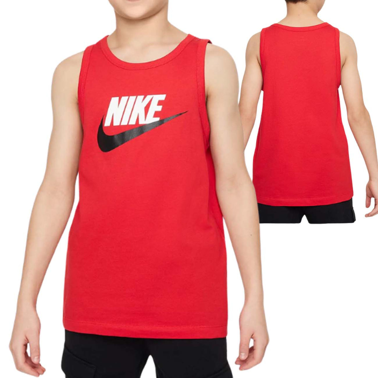 CANOTTA RAGAZZI NIKE FV5325 657 SPORTWEAR ROSSO COTONE