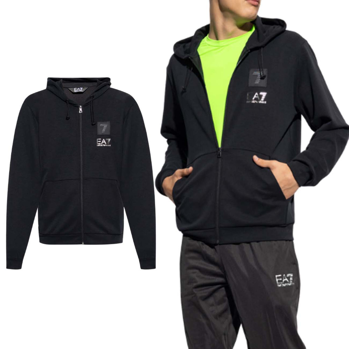 FELPA ARMANI EA7 I23 6RPM87 PJGEZ 1200 FULL ZIP NERO
