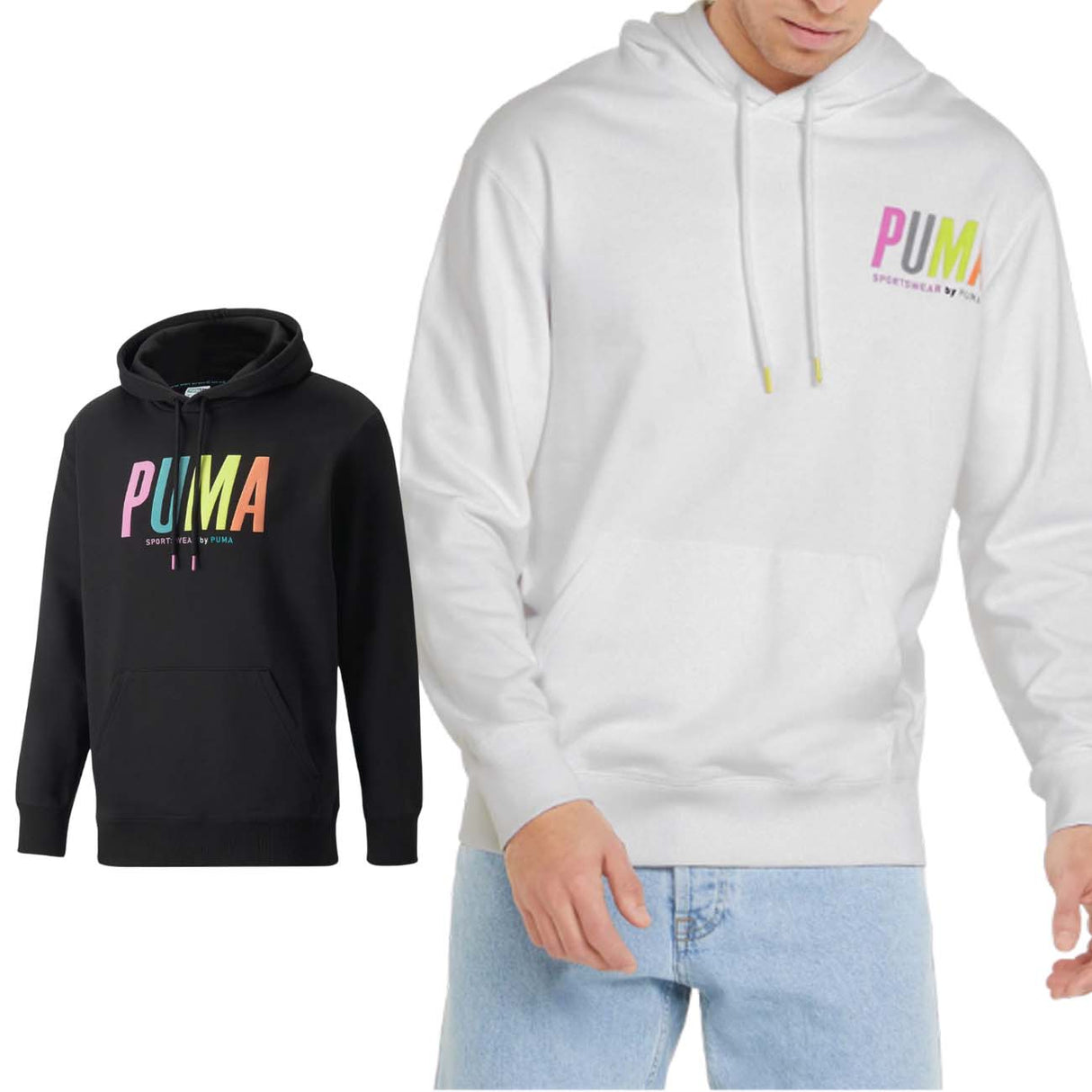 Sweat-shirt en coton brossé graphique PUMA 533621