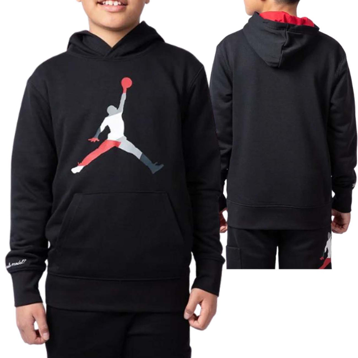 FELPA RAGAZZI JORDAN 95D414 023 COTONE GARZATO NERO