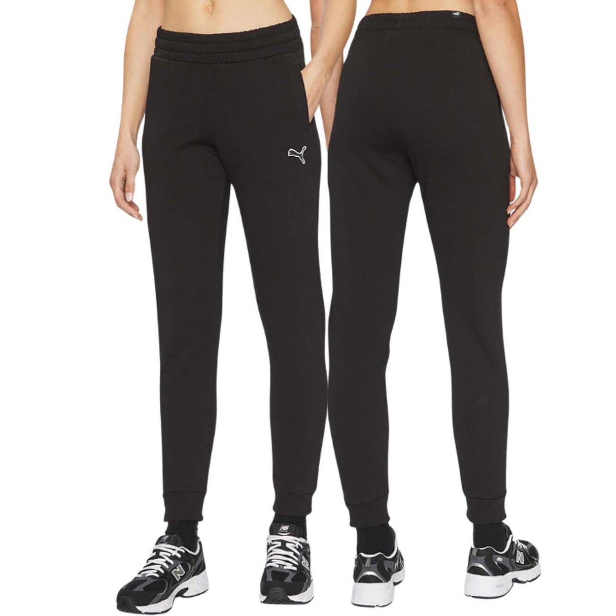 PANTALONE DONNA PUMA 675989 01 ESSENTIALS COTONE GARZATO NERO
