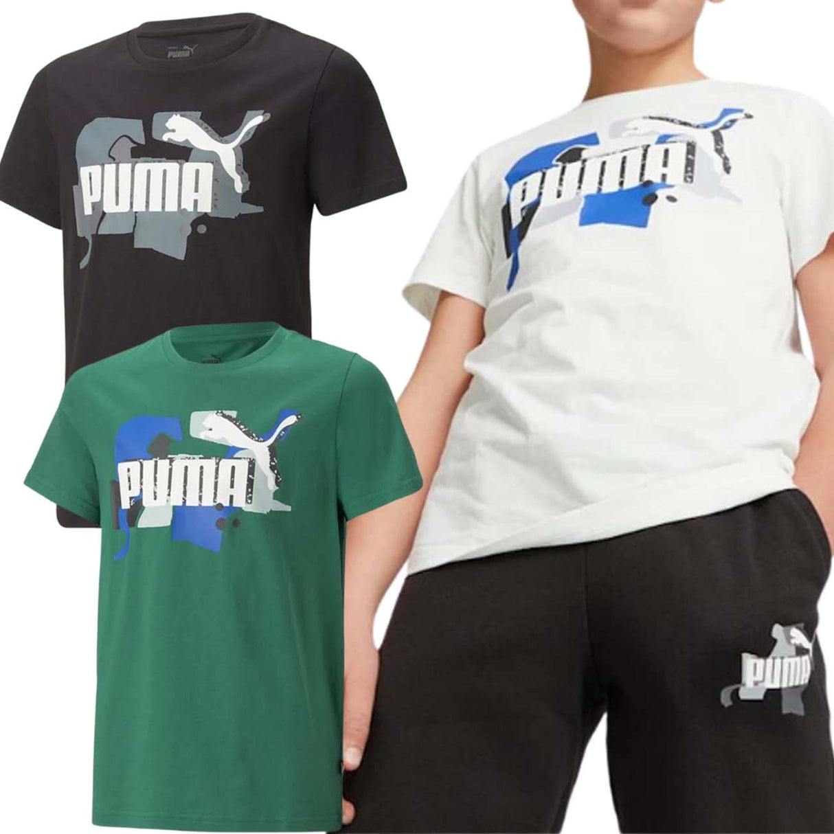 T-SHIRT RAGAZZI PUMA 673274 LOGO ESSENTIALS COTONE