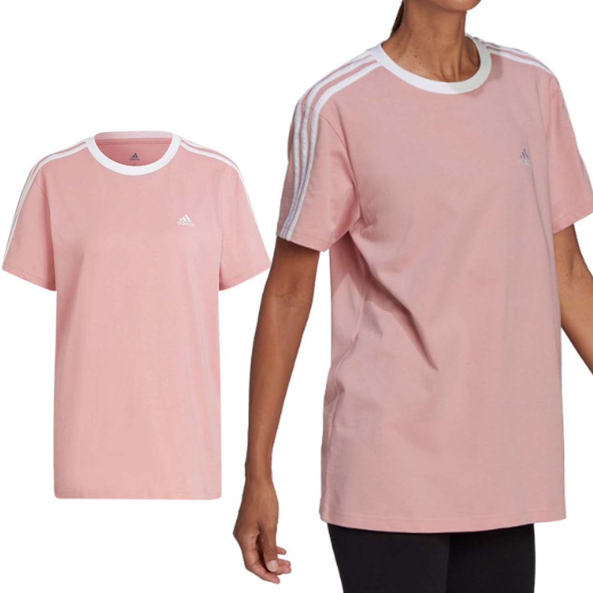 T-SHIRT ADIDAS DONNA HF1865 ESSENTIAL OVER ROSA