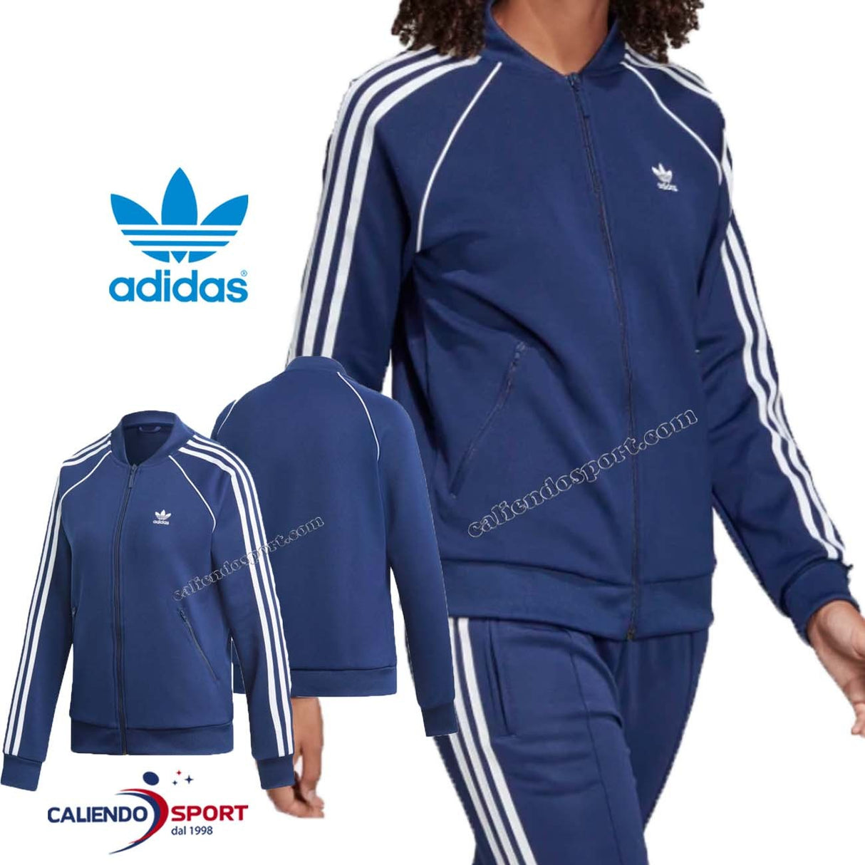 GIACCA DONNA ADIDAS DV2633 BLU BIANCO TRACK SST