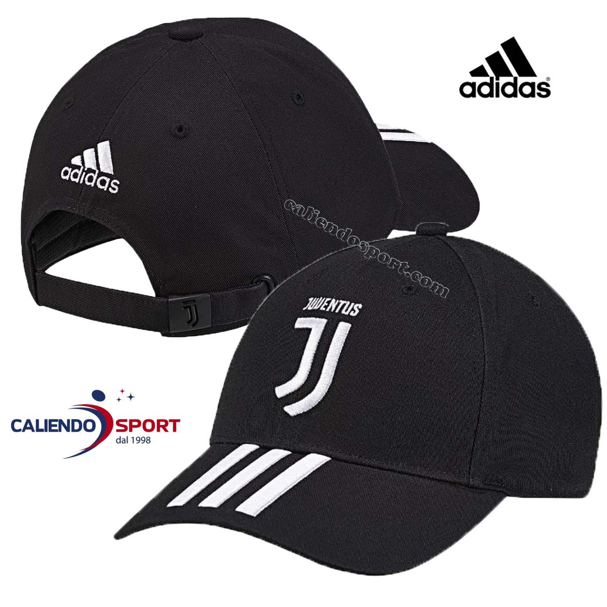CASQUETTE DE FOOTBALL JUVE ADIDAS CY5558 NOIR BLANC VISIÈRE
