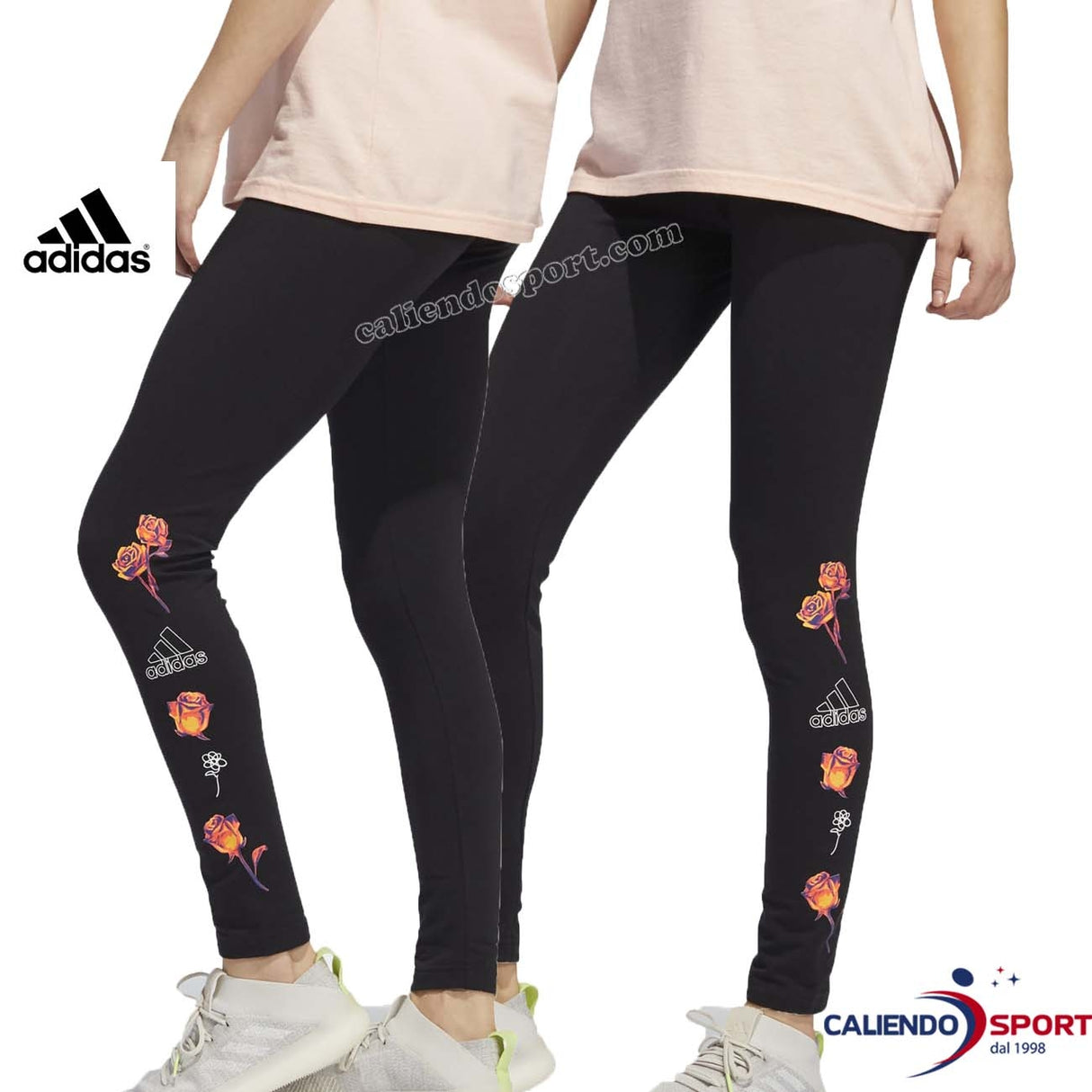LEGGINGS FEMME ADIDAS GE0319 NOIR À FLEURS