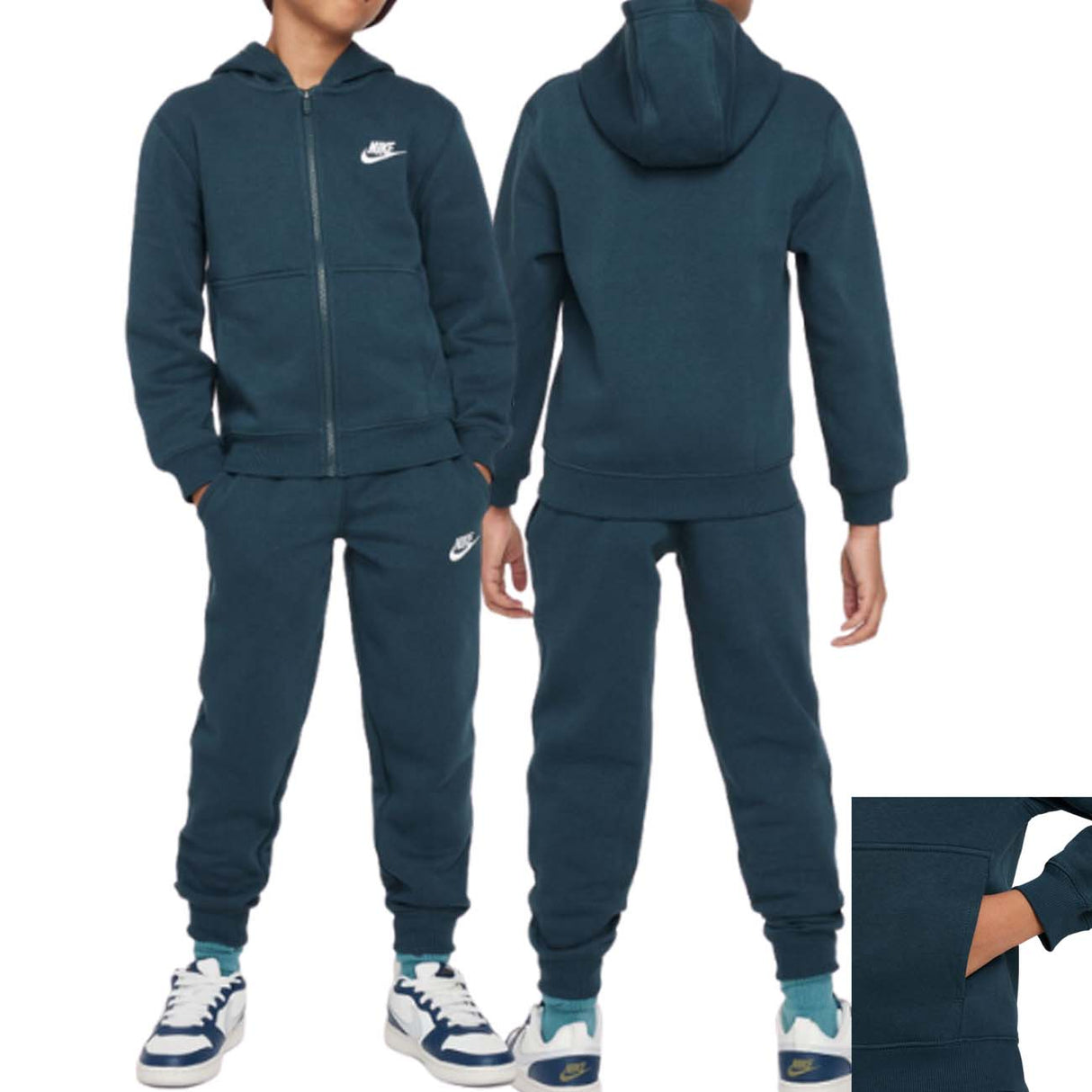 TUTA NIKE RAGAZZI FD3114 328 SPORTWEAR COTONE FELPATO