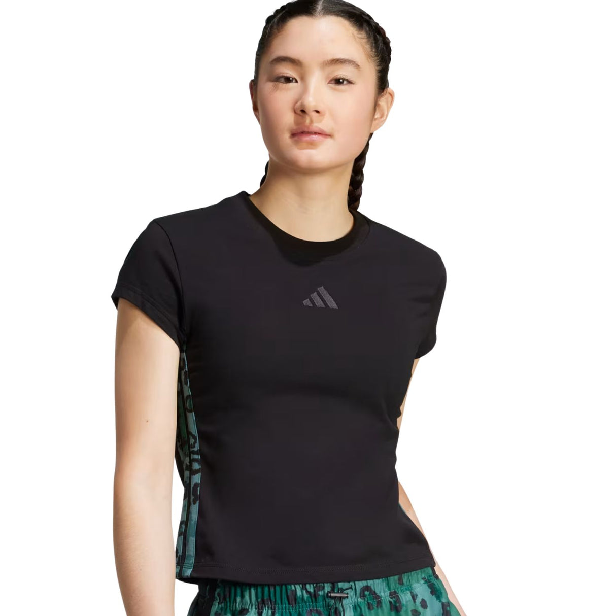 T-SHIRT DONNA ADIDAS JM1850 ANIMALIER 3 STRISCE COTONE