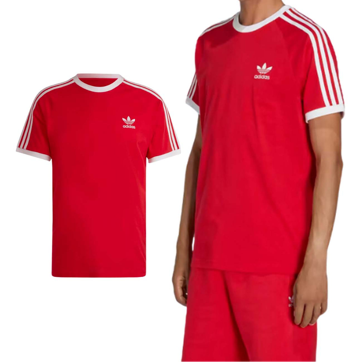 T-SHIRT ADIDAS IA4852 ADICOLOR CLASSICS 3-STRIPES ROSSO