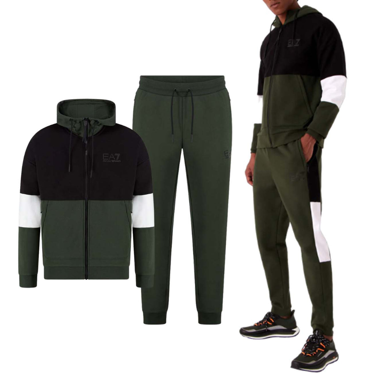 ARMANI EA7 I23 6RPV55 PJ07Z 1845 COTTON FLEECE TRACKSUIT