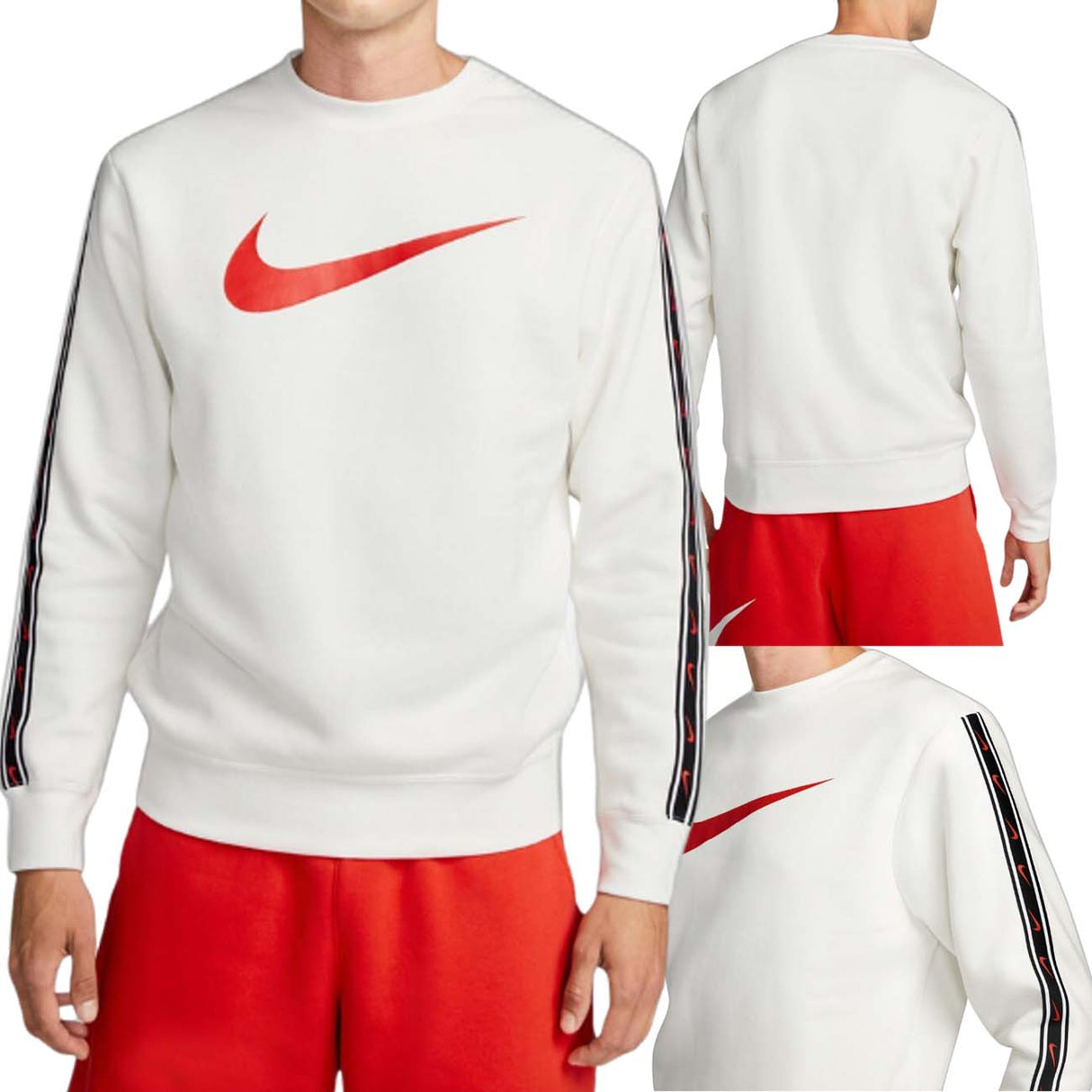 FELPA NIKE DX2029 133 REPEAT COTONE FELPATO BIANCO