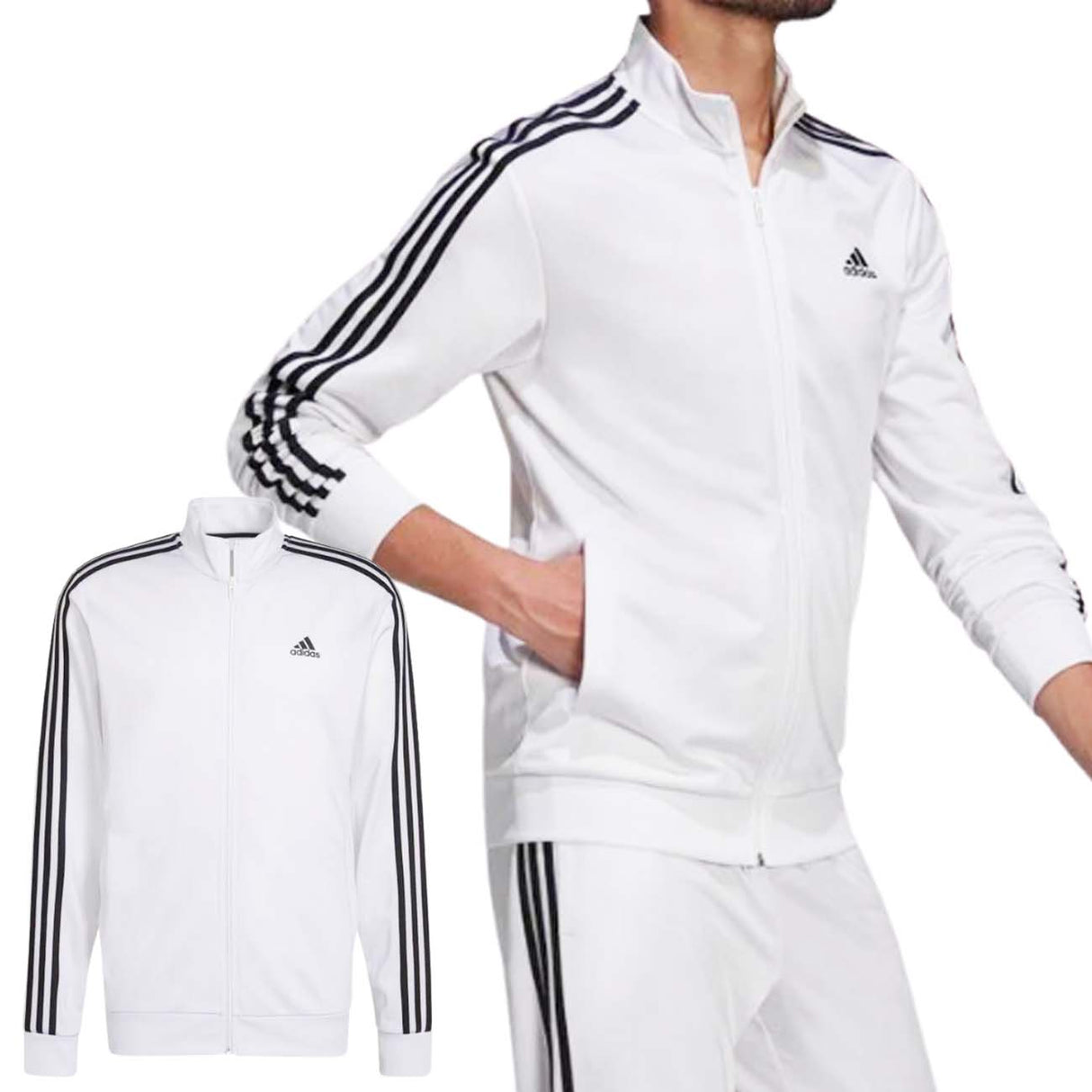 ADIDAS H46102 ESSENTIALS ACETATE JACKET WHITE