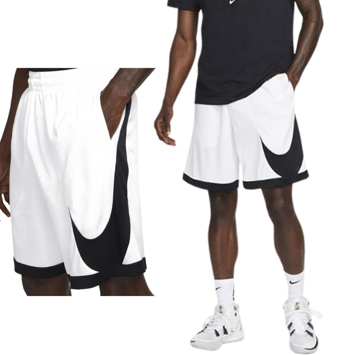 SHORT NIKE DH6763 100 BLANC DRI-FIT