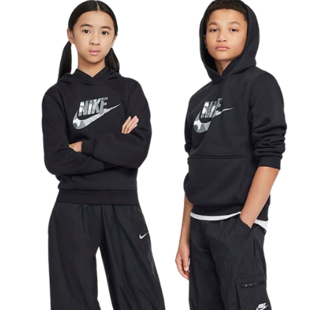 NIKE FZ5489 010 SPORTWEAR BOYS SWEATSHIRT BLACK COTTON