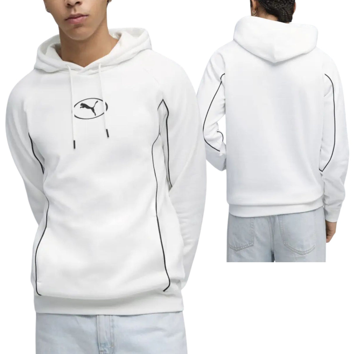 FELPA PUMA 688394 02 HOODIE COTONE FELPATO BIANCO