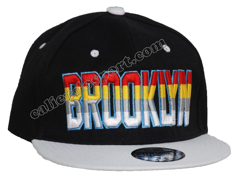 CAPPELLO CON VISIERA LARGA UOMO DONNA UNISEX BROOKLYN AZZURRO BLU NERO
