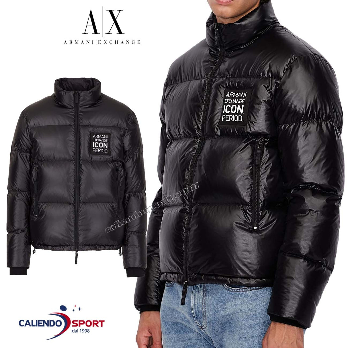 GIUBBOTTO ARMANI EXCHANGE 8NZBP2 ZNYNZ NERO ICON PERIOD
