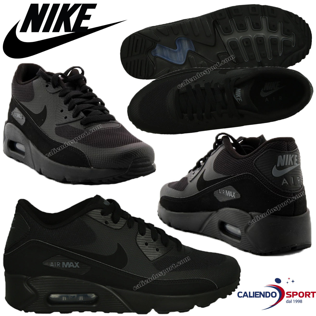 SCARPA UOMO DONNA NIKE AIR MAX 90 875695 002 ULTRA 2.0 ESSENTIAL NERO Sneakers